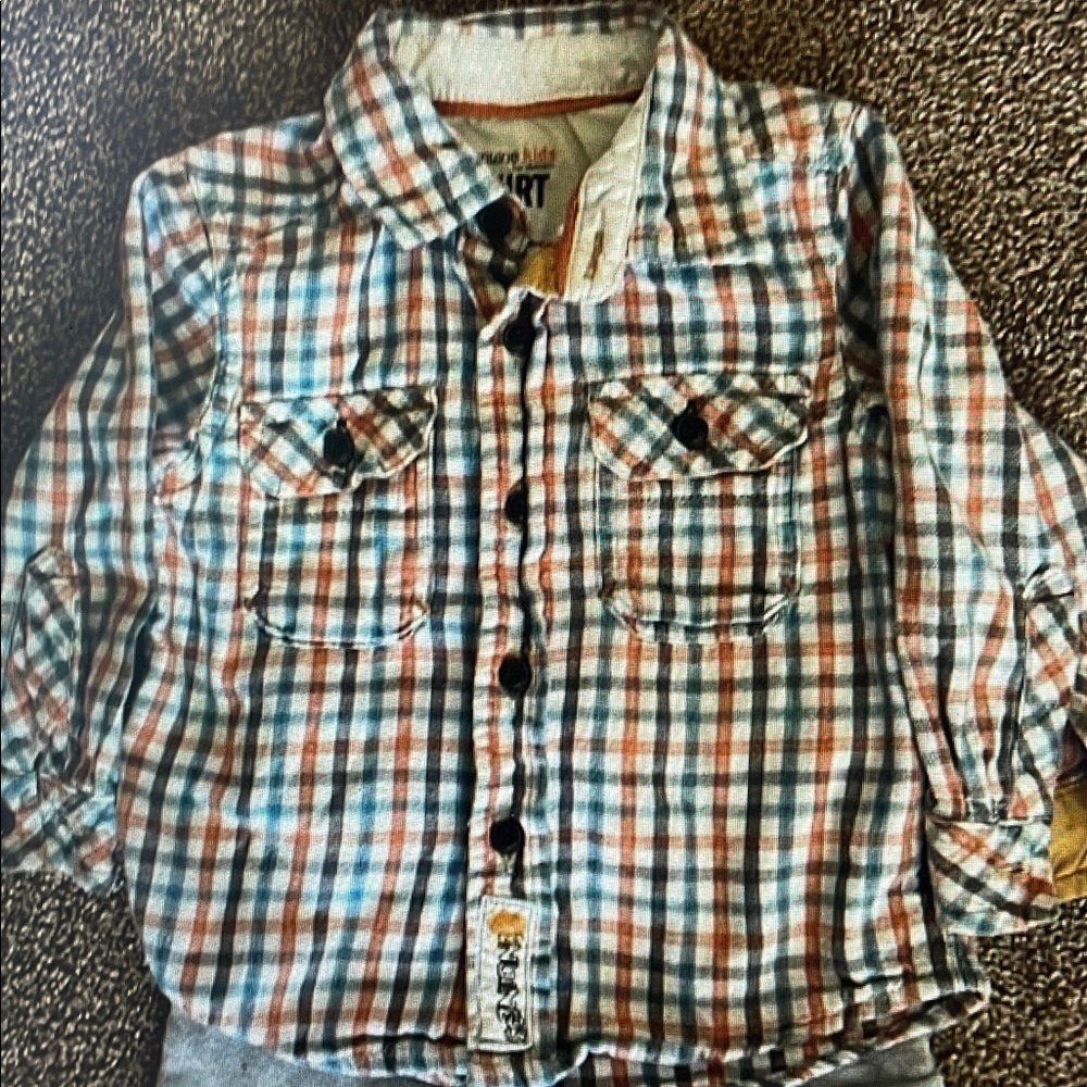 OshKosh B'gosh button up check shirt 18M
